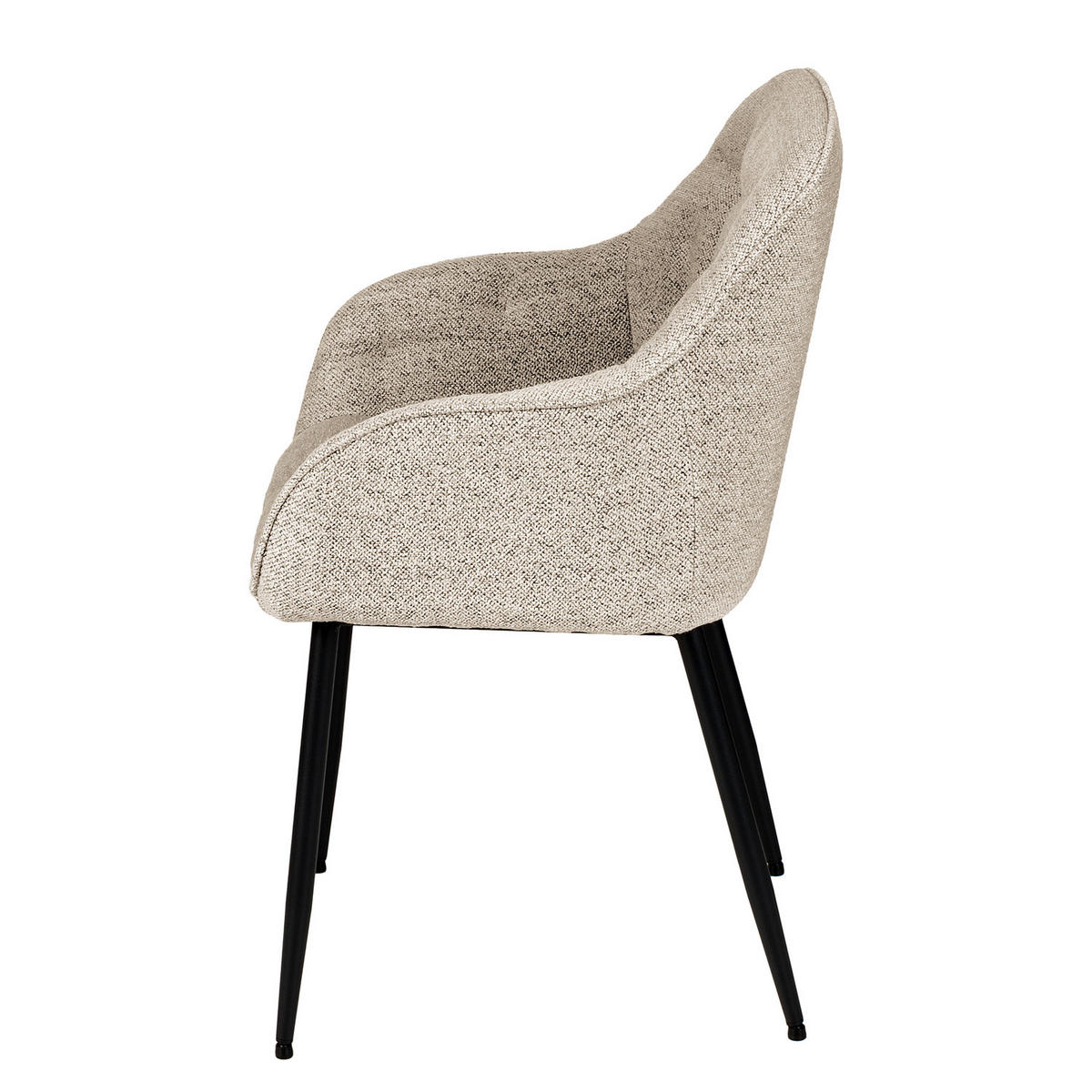 ARMLEHNENSTUHL - 2er-Set - Beige, Textil/Metall (58/83/55cm) - home24