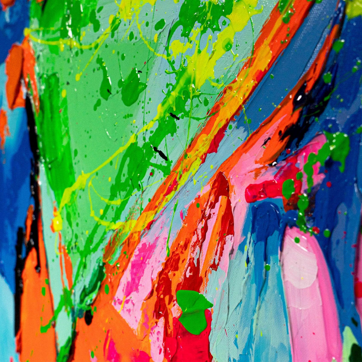 GEMÄLDE Farbe als Gefühl Schattenfugenrahmen Weiß 140x100 cm - Weiß, Holz (140/100cm) - YS-art gallery