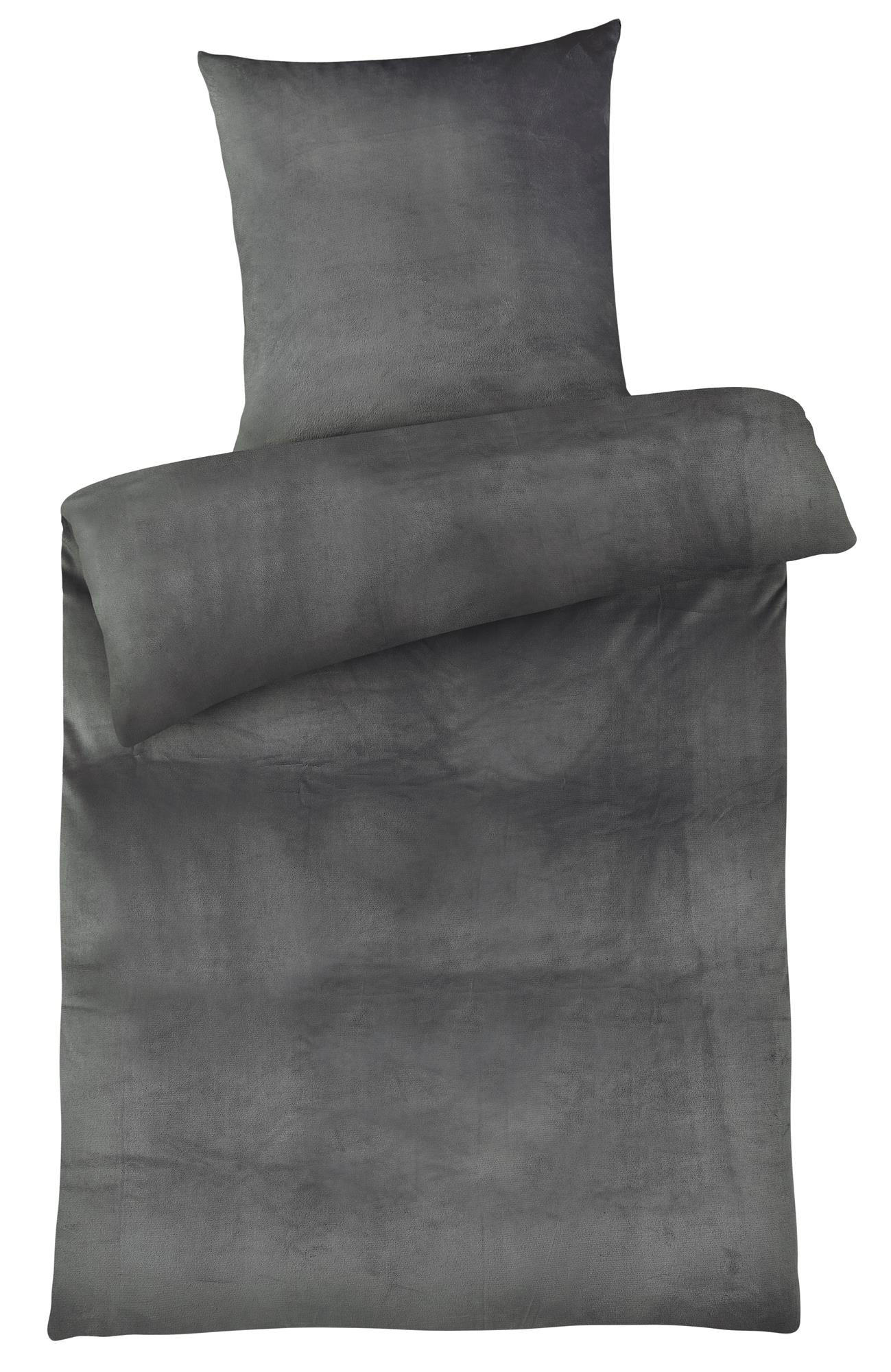 WINTER-BETTWÄSCHE 155x220 Cashmere-Touch Warmer Winter Bettbezug Kuschelig Petrol - Anthrazit, Textil (155/220cm) - Carpe Sonno