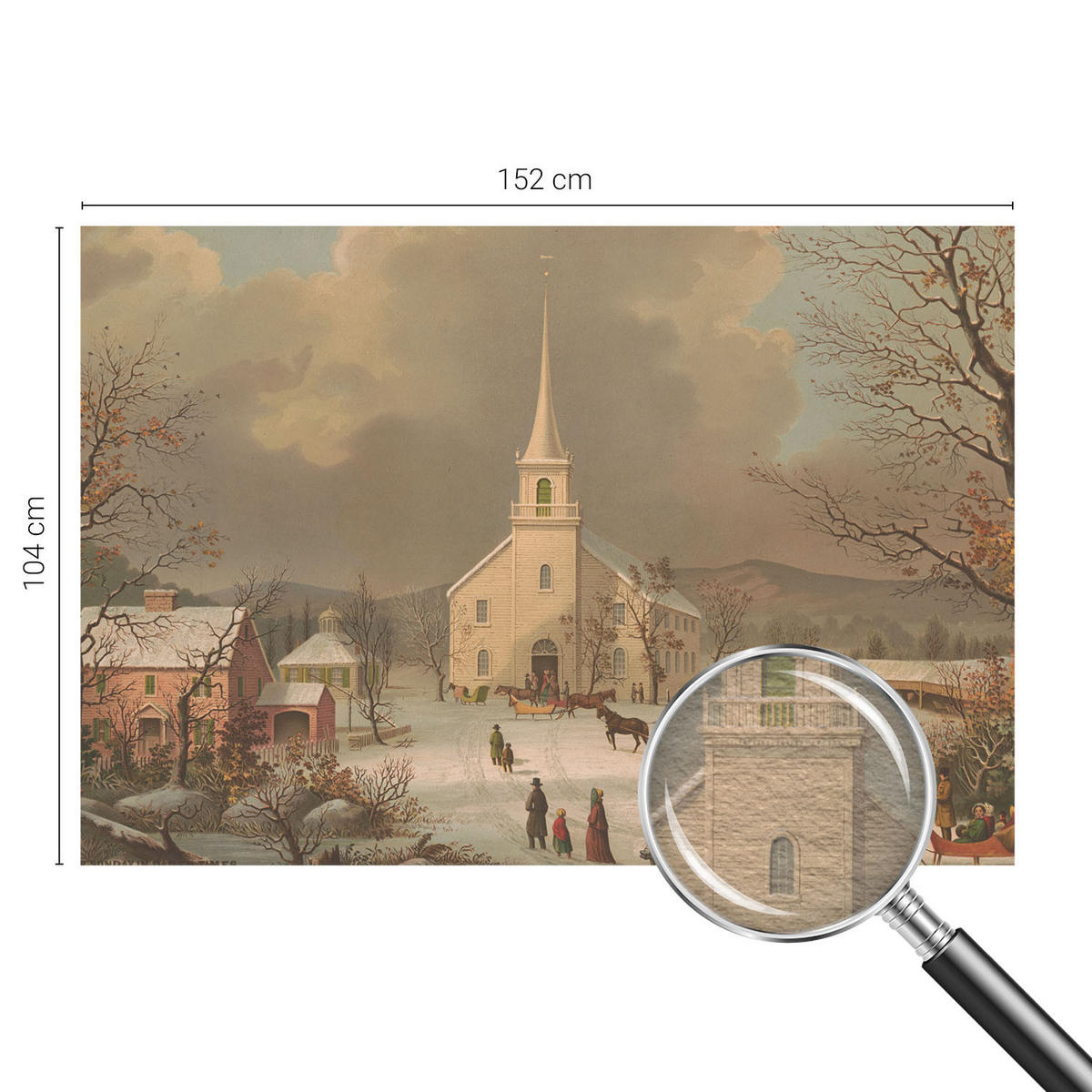 FOTOTAPETE 152x104 cm - Winterlandschaft - Braun, Textil (152/104cm) - Wallfluent