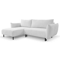 ECKSOFA ADEL mit Schlaffunktion und Bettkasten, L-förm, Metallbeine, verstellbar lose Rückenkissen, freistehend, LINKS, 171x257x90 cm, Silver - Silberfarben, Holz/Textil (171/257cm) - DomoHome
