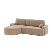 WOHNLANDSCHAFT mit Schlaffunktion und Bettkasten LIRA-L - 264x172x89 Dunkelbeige - Sahara, Holzwerkstoff/Textil (264/172cm) - ALTDECOR