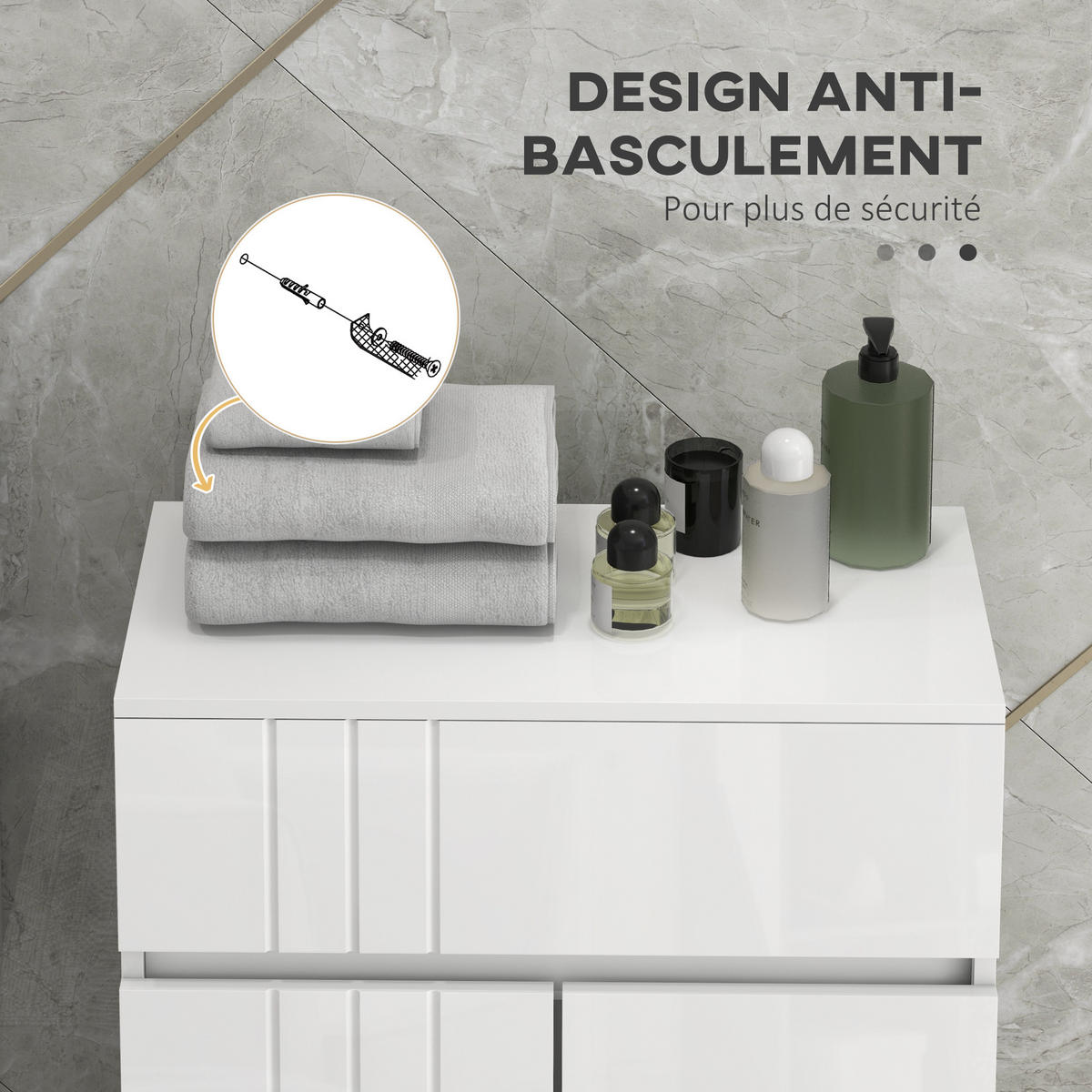 BADSCHRANK Weiß 60/30/80 cm - Weiß, Holzwerkstoff (60/80/30cm) - PANGIVO
