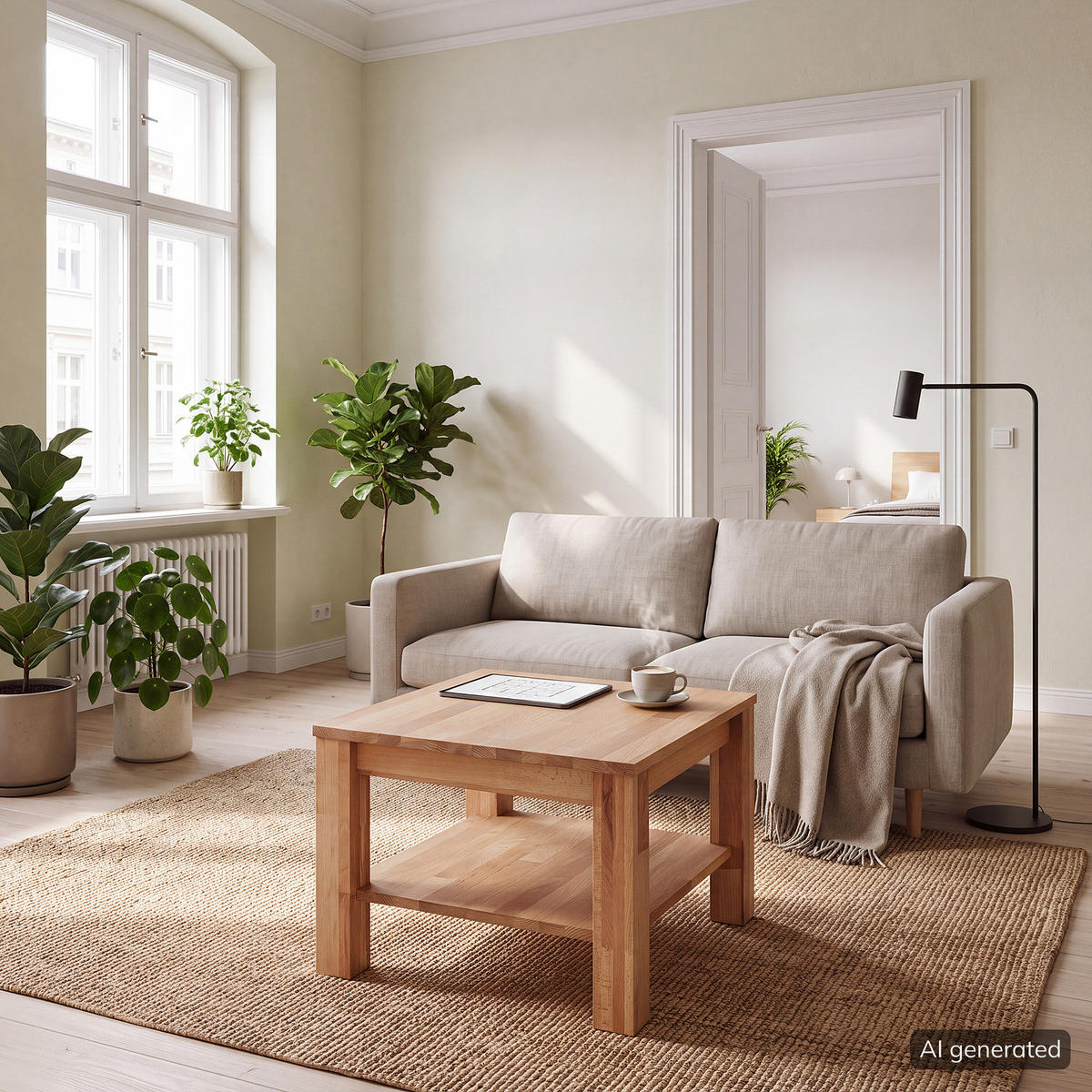 COUCHTISCH - Kernbuche Massiv - Kernbuche, Holz (60/60/45cm) - home24