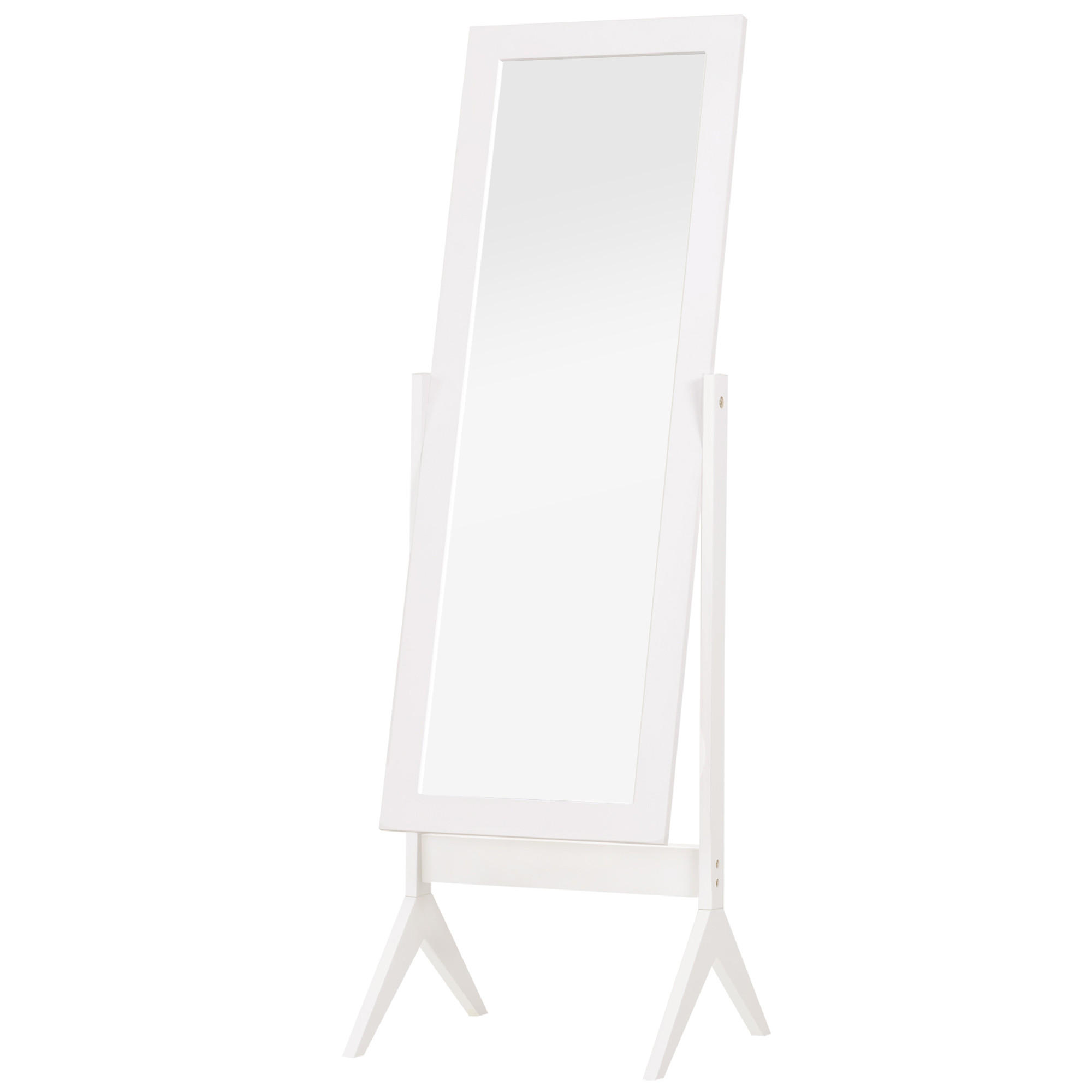 STANDSPIEGEL Erhöhte Füße Ganzkörperspiegel Schminkspiegel Pflegeleicht MDF - Weiß, Glas (46/148/47cm) - HOMCOM