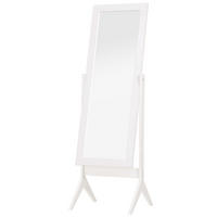 STANDSPIEGEL Erhöhte Füße Ganzkörperspiegel Schminkspiegel Pflegeleicht MDF - Weiß, Glas (46/148/47cm) - HOMCOM
