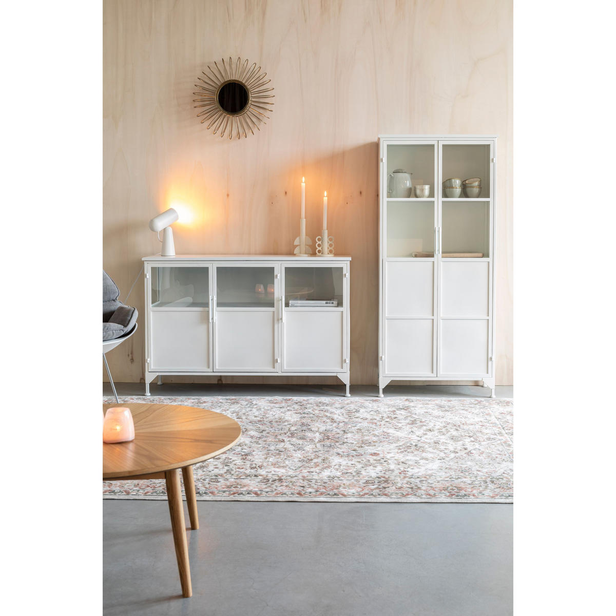 AUFBEWAHRUNGSSCHRANK Miya Hochschrank aus Weiß - Weiß, Metall (35/150/68cm) - Housecraft Living
