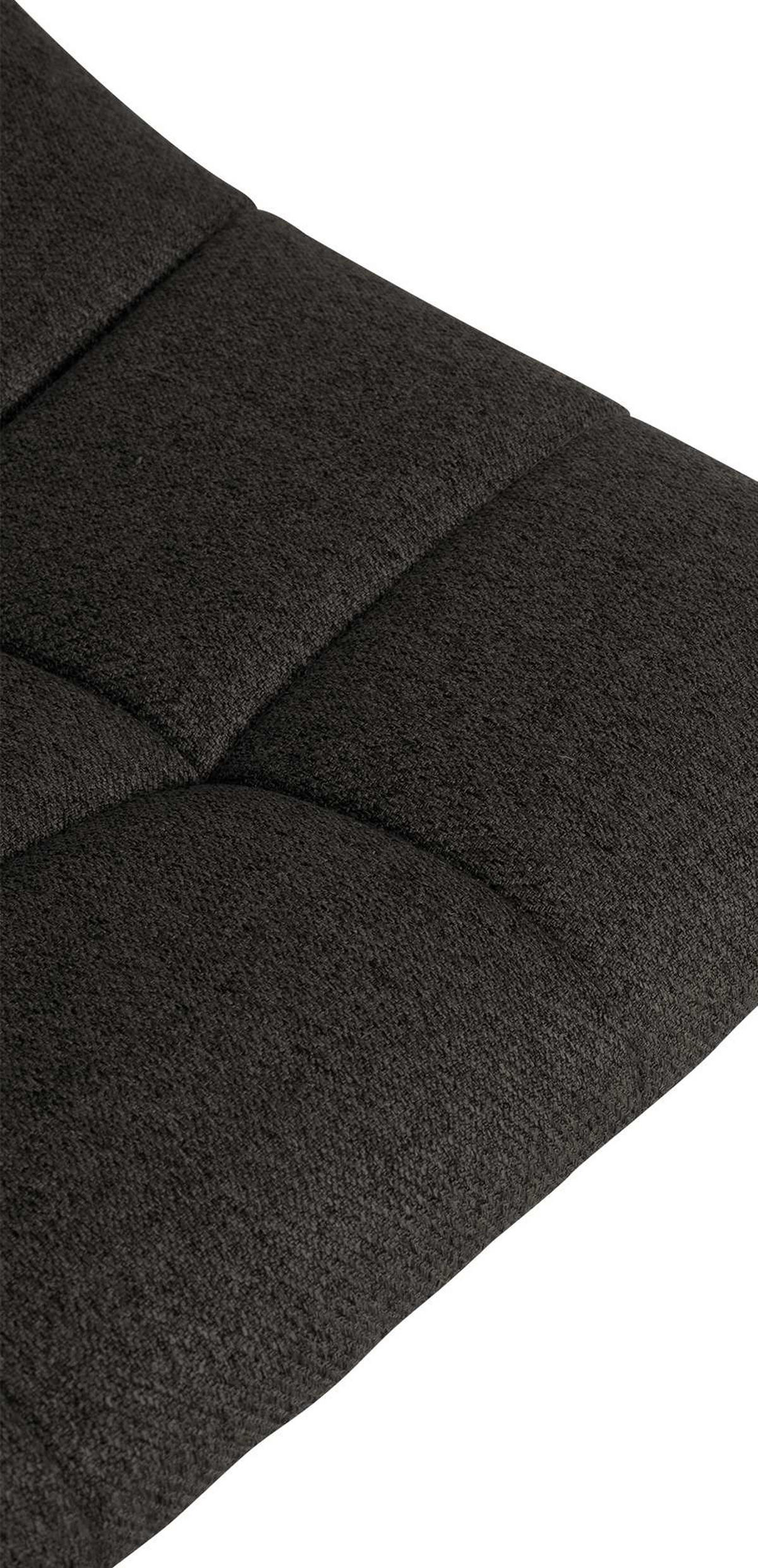 BARHOCKER James Stoff chrom dunkelgrau - Chromfarben/Grau, Textil/Metall (43/108.5/46.5cm) - TPFLiving
