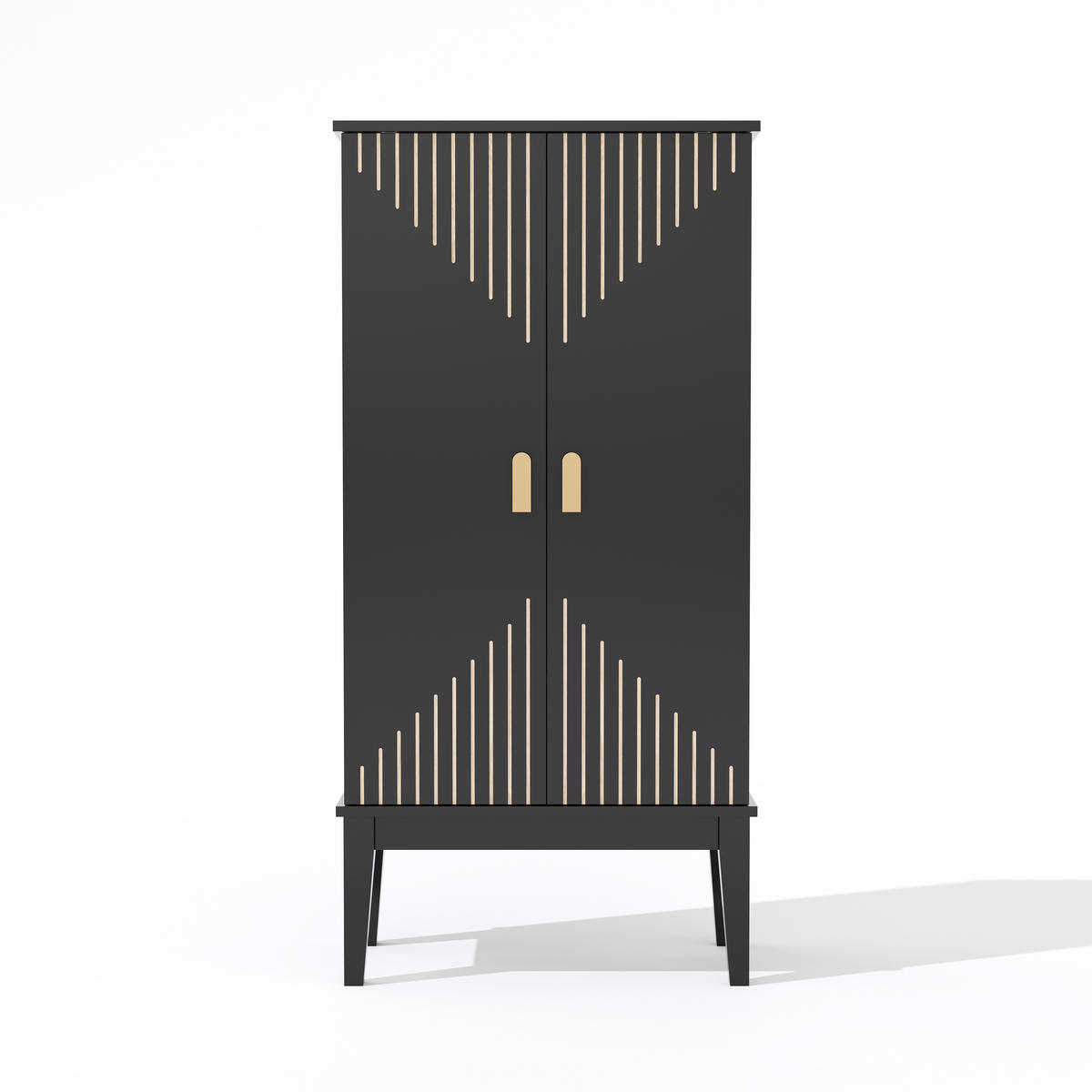 BUFFET 120/30/59 cm schwarz aus MDF mit 2 Türen - Schwarz, Holzwerkstoff (59/120/30cm) - OKWISH