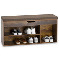 SCHUHBANK BAIA - Dunkelbraun/Schwarz, Holzwerkstoff (103/48/29cm) - IDIMEX