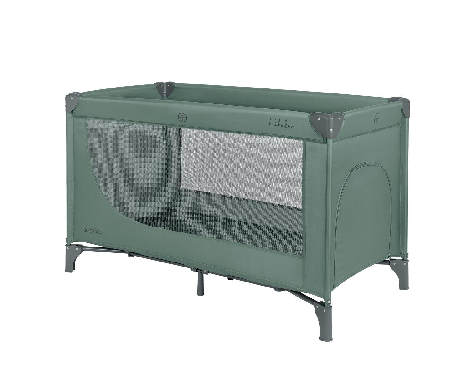 REISEBETT so gifted dunkelgrün weiche Matratzenauflage, Seiteneingang - Grün, Metall (60/120cm) - Kikka boo