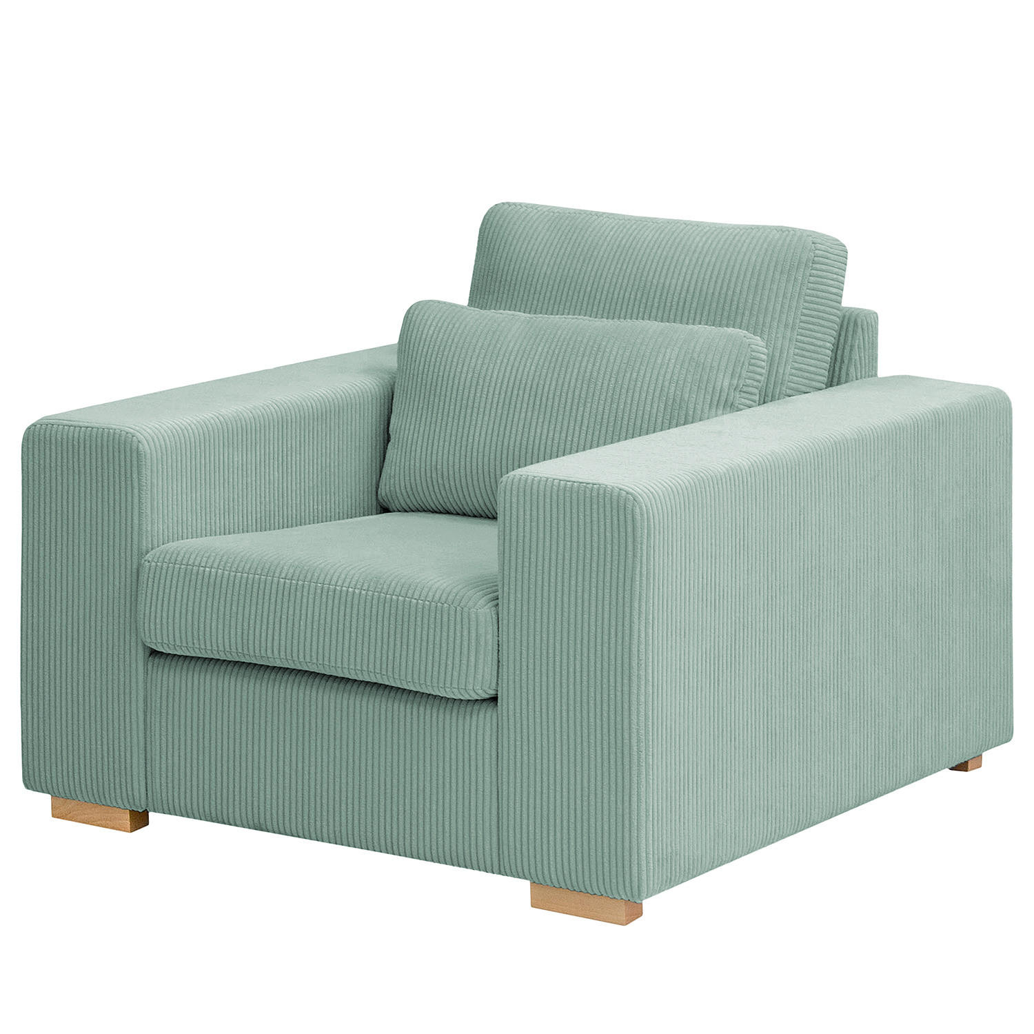 SESSEL - Buchefarben/Hellblau, Holz (104/85/104cm) - home24