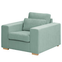 SESSEL - Buchefarben/Hellblau, Holz (104/85/104cm) - home24