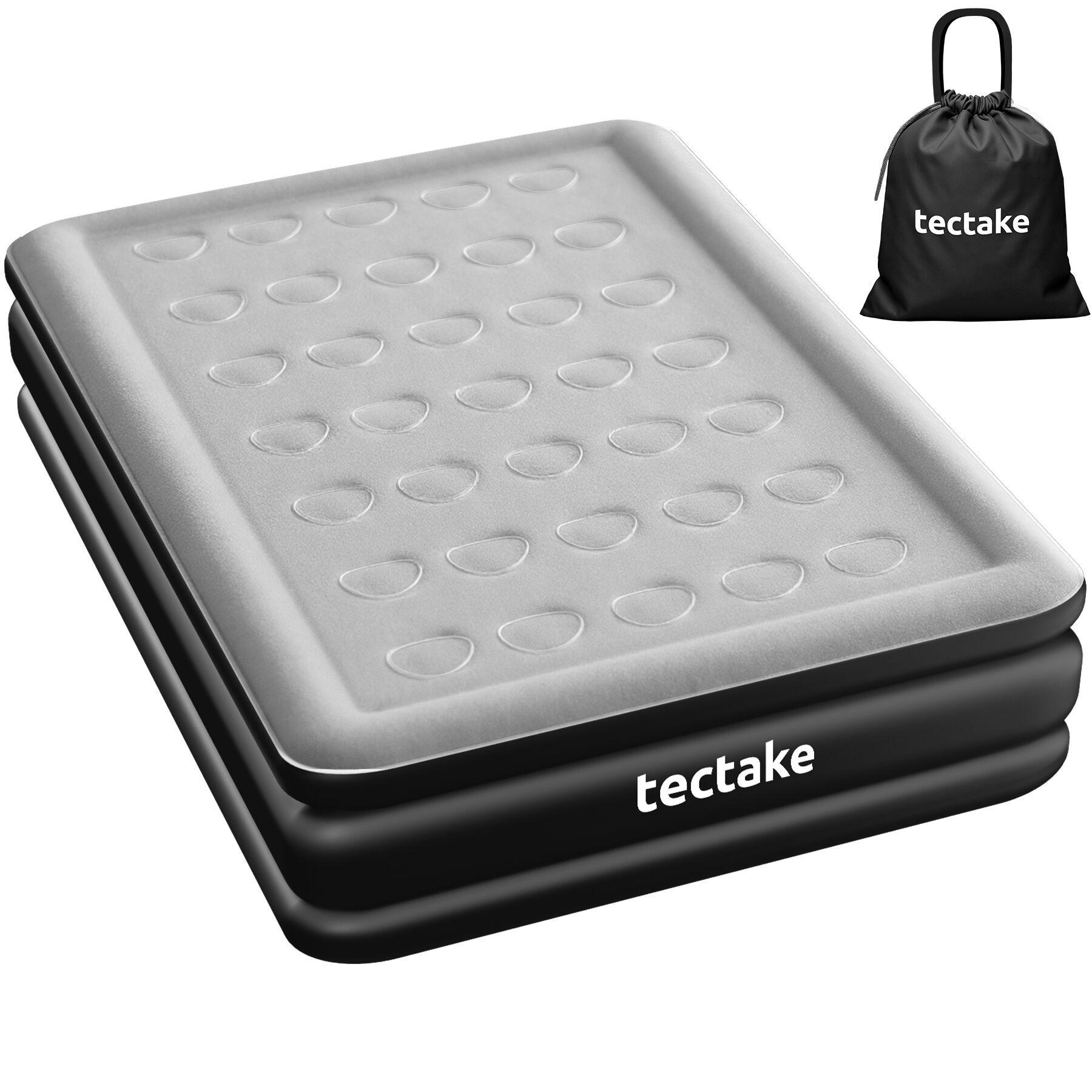 LUFTBETT aufblasbar Airdreams, inkl. manuellem Ventil und Tragebeutel, schwarz/weiß - Schwarz/Weiß, Kunststoff - tectake