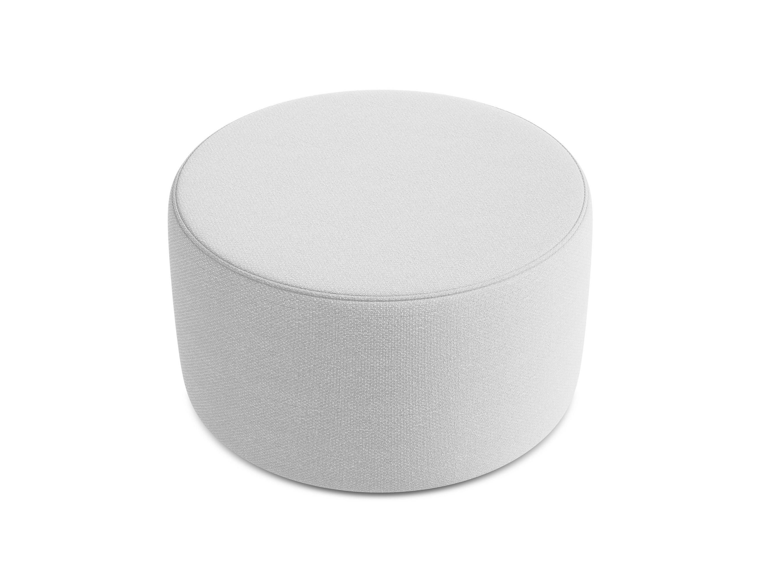 POUF Bouclé Stoff Grau - Silberfarben/Schwarz, Kunststoff/Textil (81/46/81cm) - Makamii
