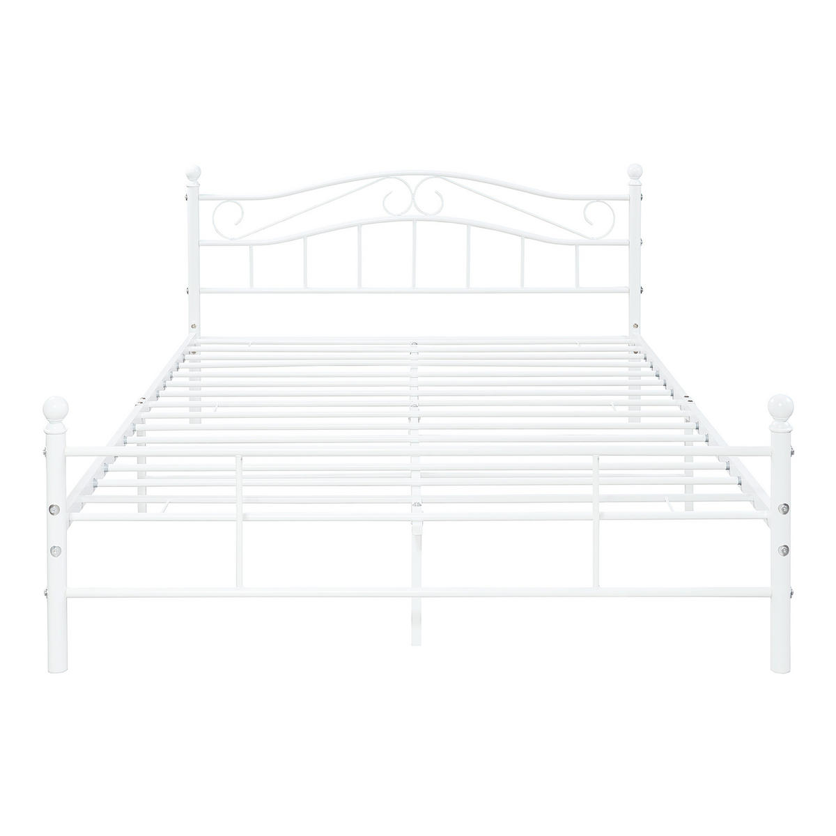 METALLBETT Florenz - Weiß, Metall (140/200cm) - [en.casa]