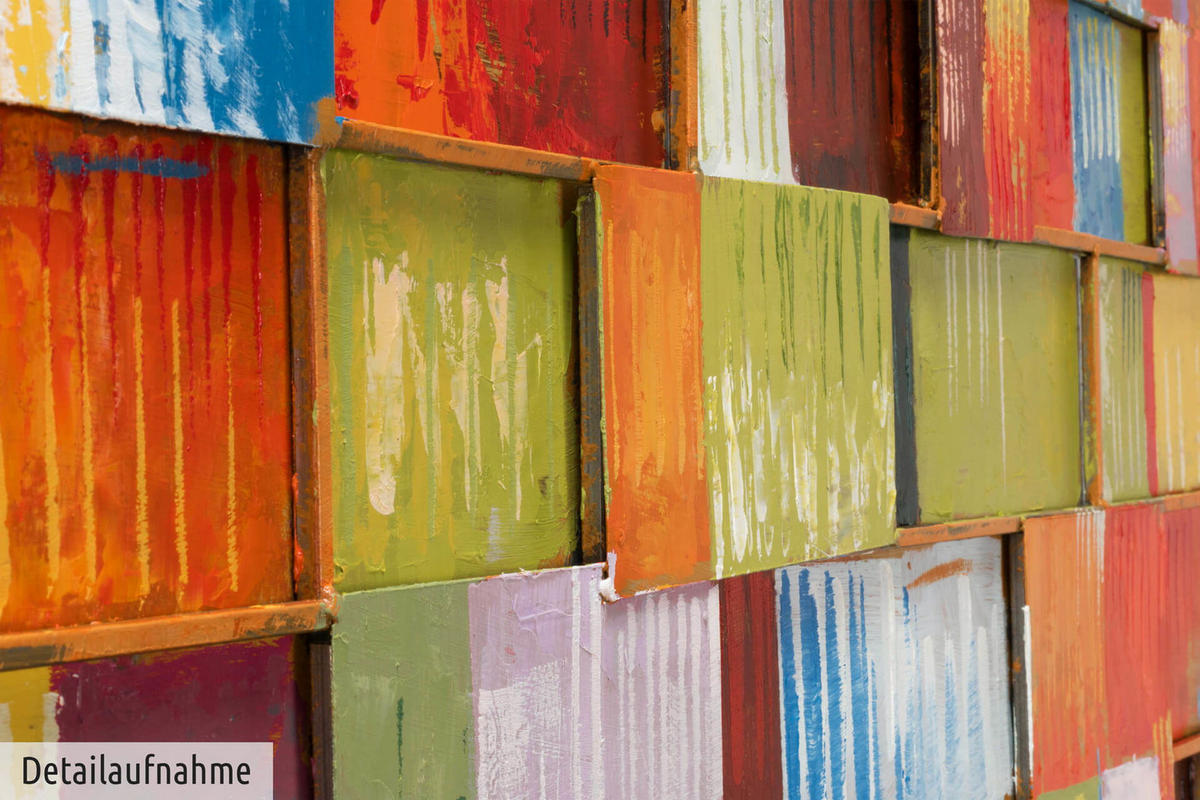 METALLBILD Bunt 120/60 cm - Multicolor, Metall (6.8/60cm) - KUNSTLOFT