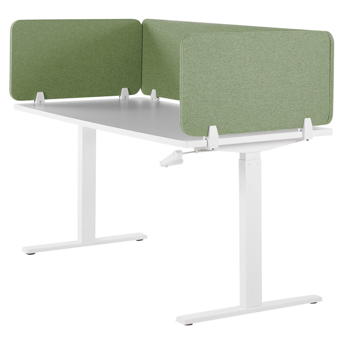 SCHREIBTISCHTRENNWAND 80 x 40 cm Hellgrün Wally - Grün, Textil (80/40/2cm) - Beliani