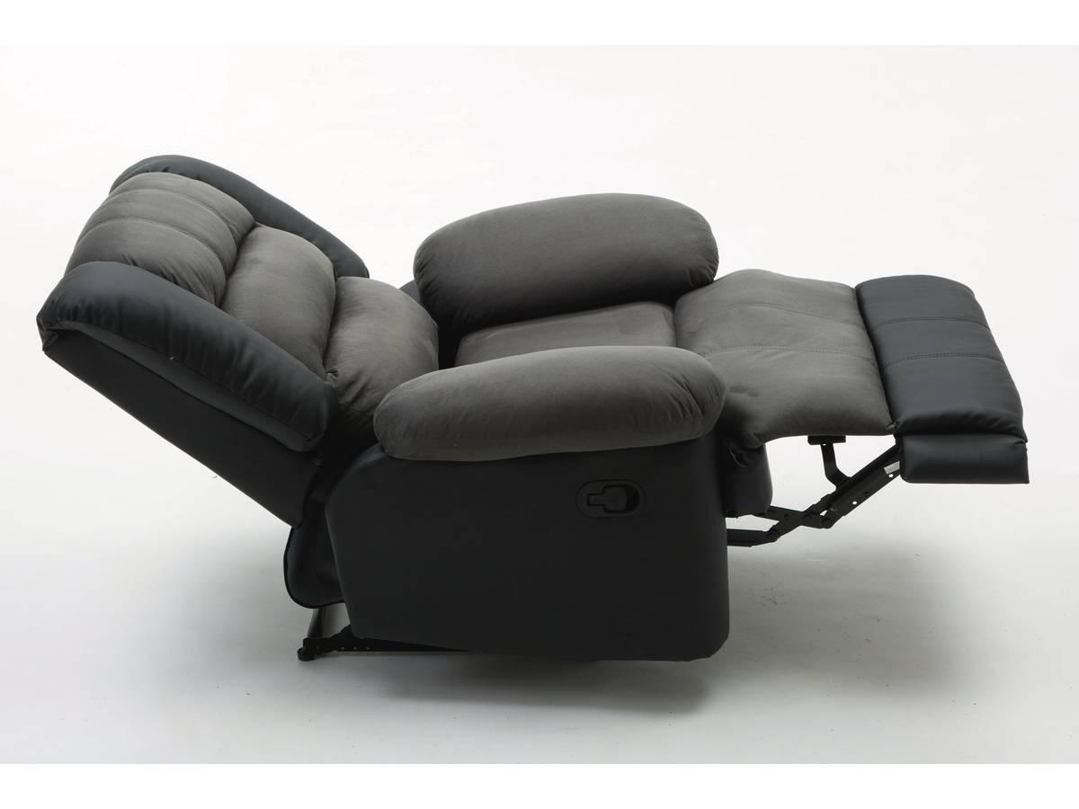 RELAXSESSEL Buckingham Schwarz/Dunkelgrau - Dunkelgrau/Schwarz, Leder/Kunststoff (85/100/93cm) - Habitat Garten