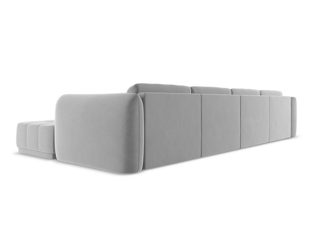 ECKSOFA mit Schlaffunktion Samt Stoff Grau - Dunkelgrau/Schwarz, Kunststoff/Textil (290/185cm) - Makamii