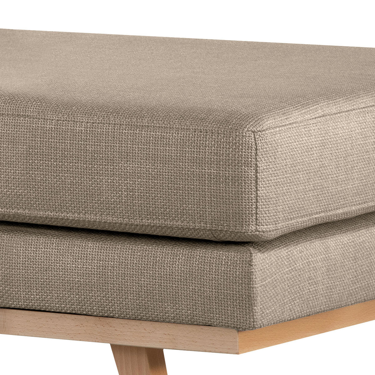 POLSTERHOCKER - Taupe/Buchefarben, Buchenholz/Textil (85/43/60cm) - home24