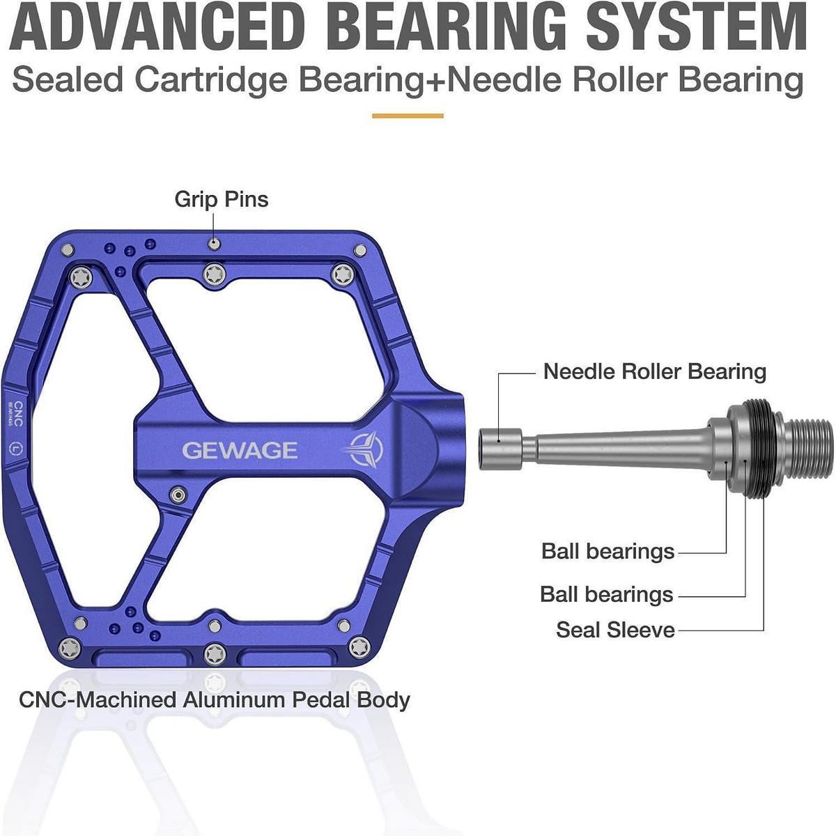 FAHRRADPEDALE CNC Aluminium 3-fach-Lagersystem Purple - Lila, Metall (10.4/1.5/11cm)