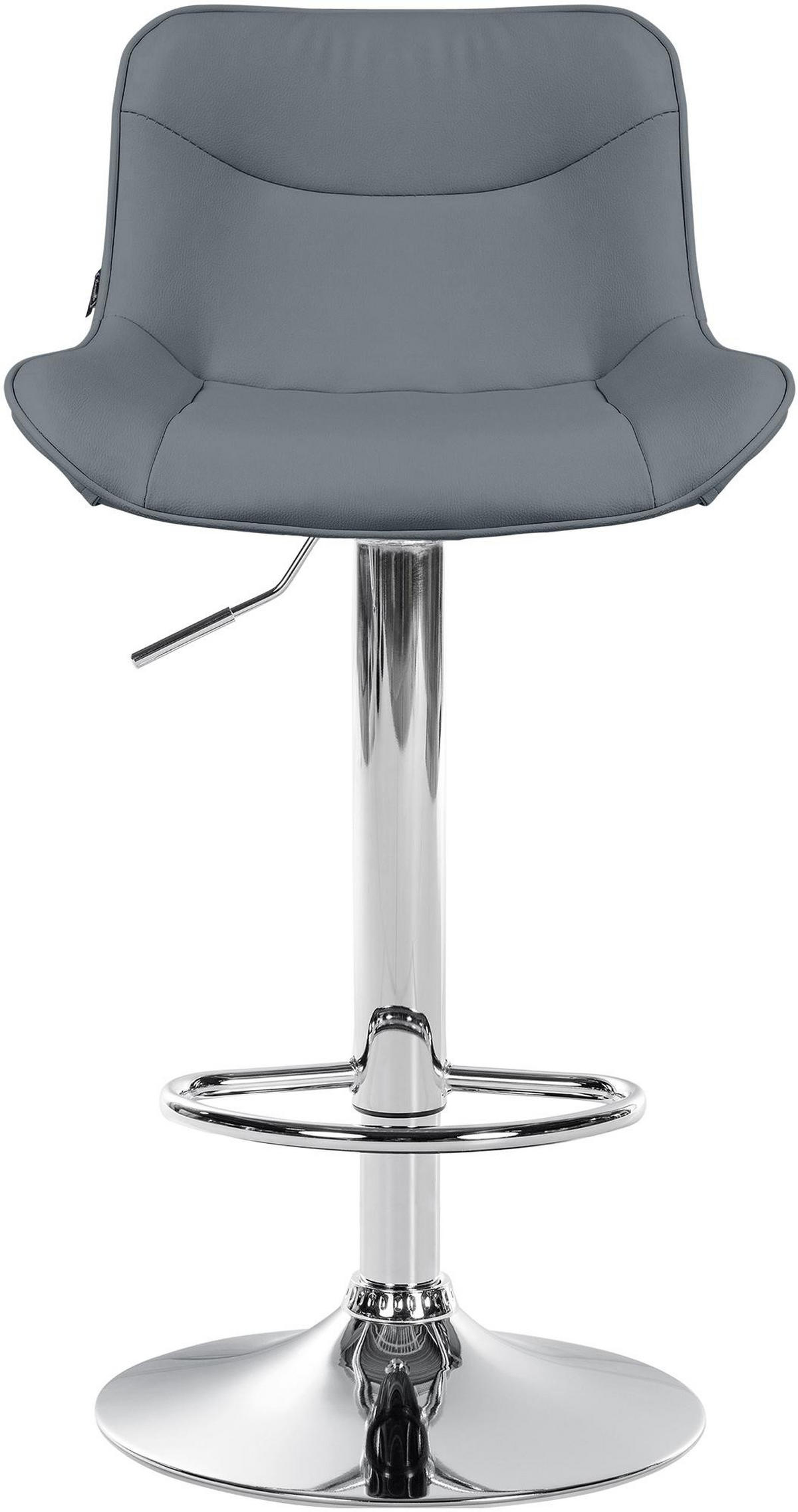 BARHOCKER Lederlook grau - Chromfarben/Grau, Textil/Metall (49/85/51cm) - CLP