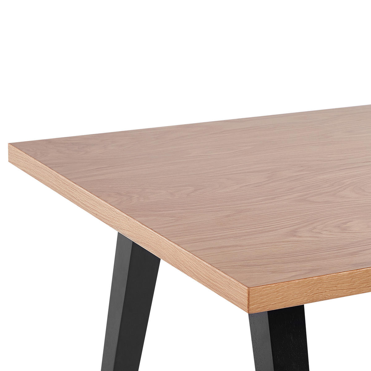 ESSTISCH 150/90/75 cm Hellbraun, Schwarz Rechteckig Lenister - Hellbraun, Holzwerkstoff (150/90/75cm) - Beliani