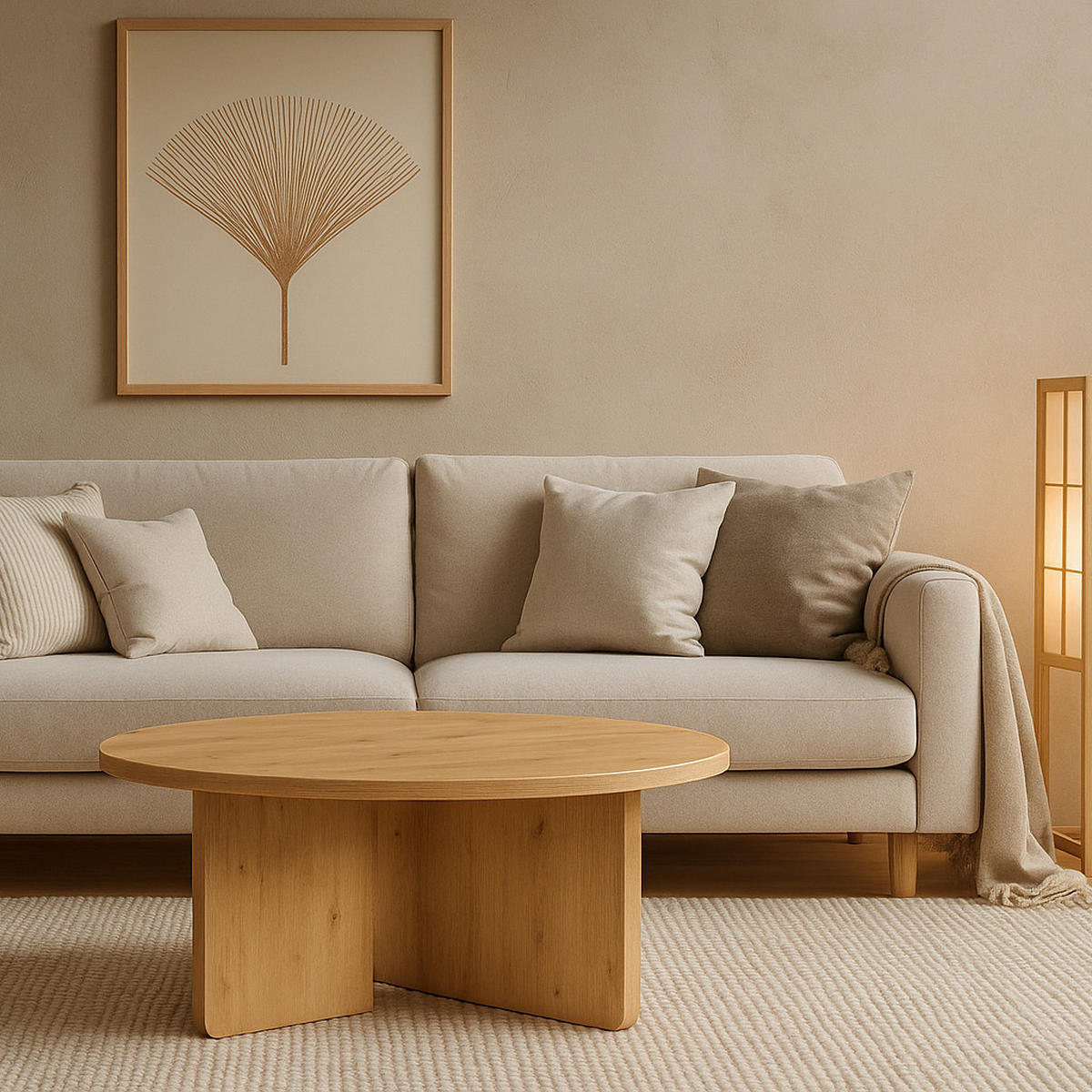 FAVI Couchtisch 60 cm, minimalistisch und zeitlos, Eiche Craft Golden - Eichefarben, Holz (60/60/40cm) - Dekori_Interiors