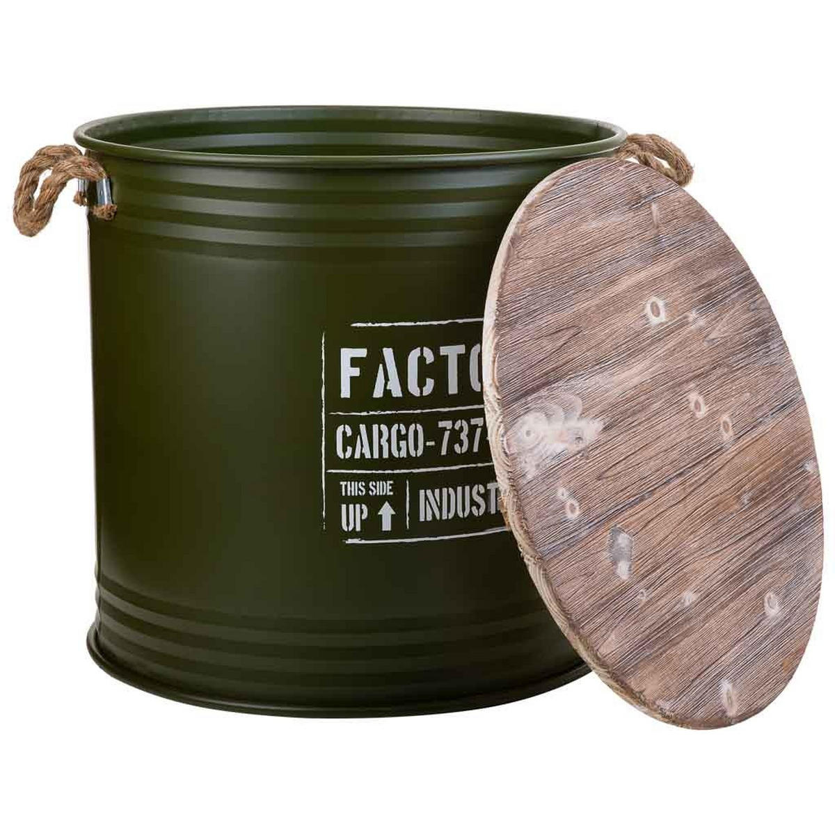 KORB aus Metall, grün, 50cm - Dunkelgrün, Metall (50/50/50cm) - Wanderlust