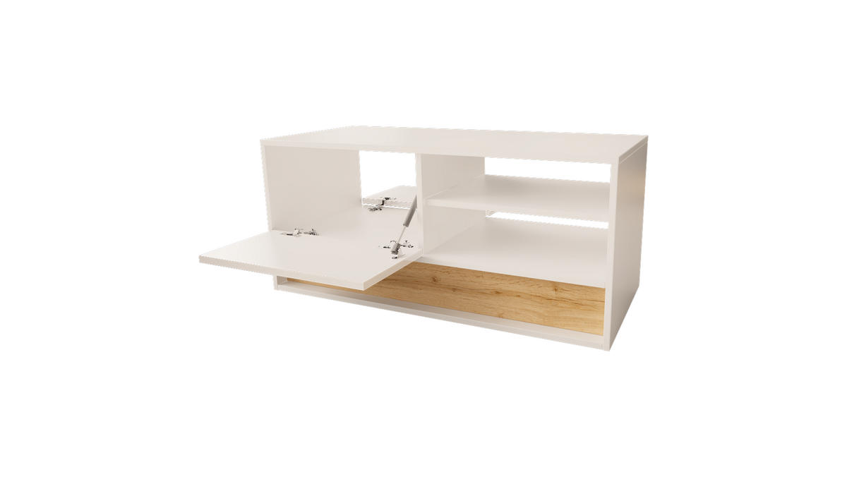 COUCHTISCH Vision Weiß 100x45x45 - Weiß, Holzwerkstoff (100/45/45cm) - AKL FURNITURE