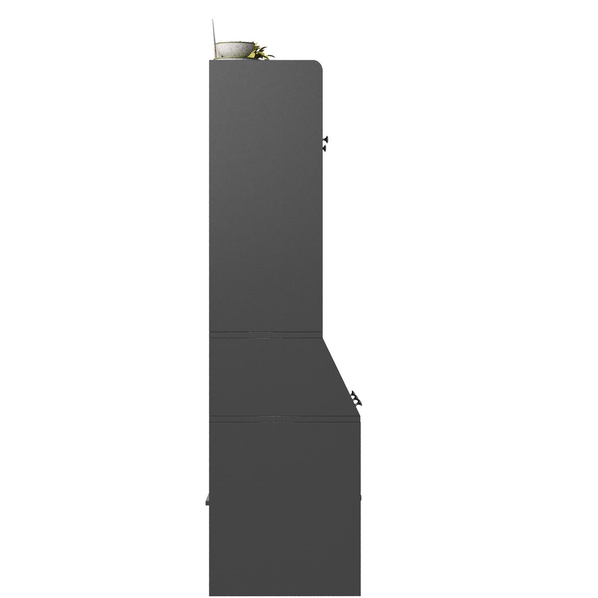 KÜCHENSCHRANK 120x40x181.7Cm LED USB Glas Schwarz - Schwarz, Holzwerkstoff (120/181.7/40cm) - FLIEKS