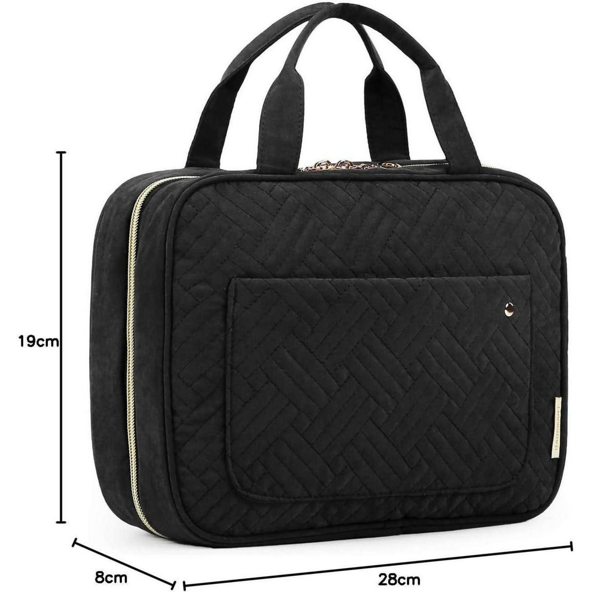 KULTURTASCHE zum Aufhängen, Make-up Organizer, schwarz - Schwarz, Textil (27.9/7.6/76.2cm)