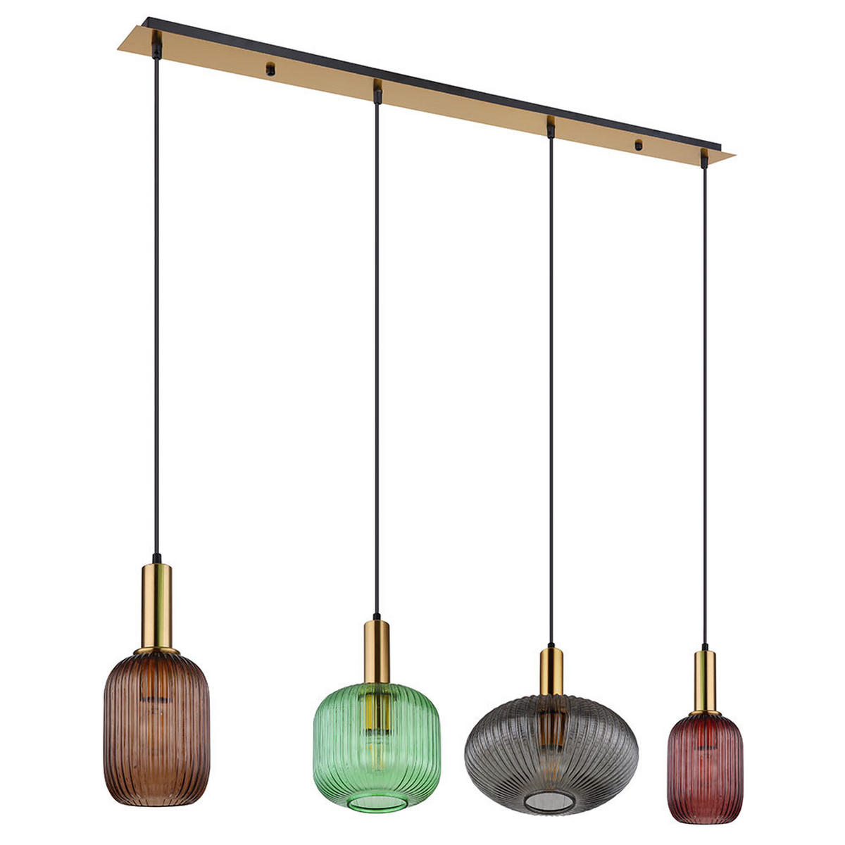 LED HÄNGELEUCHTE Metall Glas Bunt - Multicolor, Glas (115/30/120cm) - Globo Lighting
