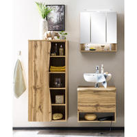 BADMÖBEL-SET 3-TLG. Kahla-03 - Braun, Holzwerkstoff (141/200/40cm) - Lomado