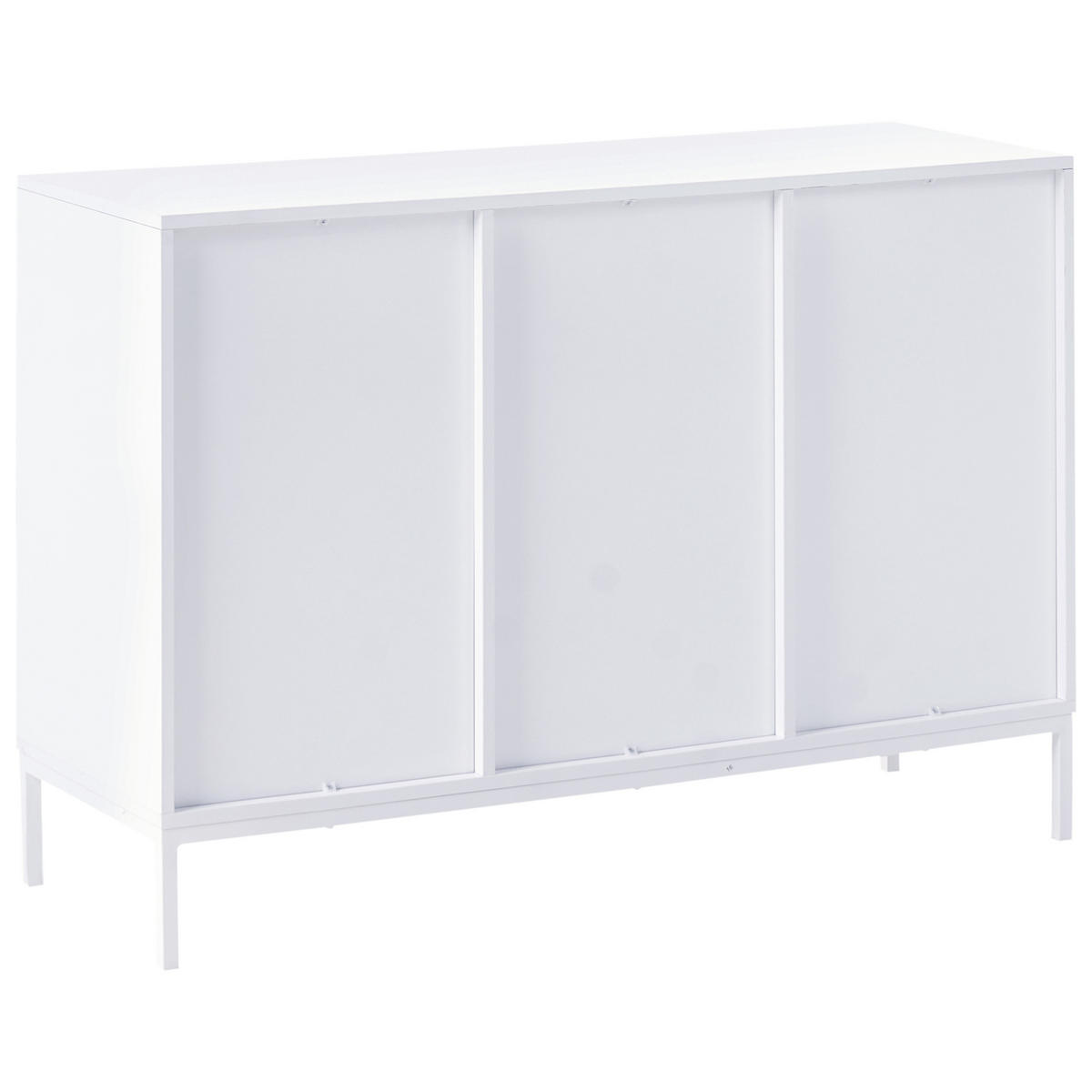 SIDEBOARD mit 2 Türen Weiß Adelaide - Weiß, Holzwerkstoff/Metall (118/80/40cm) - Beliani