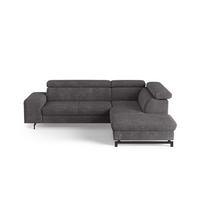 ECKSOFA mit Schlaffunktion und Bettkasten - Schwarz/Graphitfarben, Kunststoff/Textil (215/262cm) - Cotta