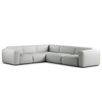 ECKSOFA mit Rundecke - Schwarz/Grau, Kunststoff/Textil (325/260cm) - home24