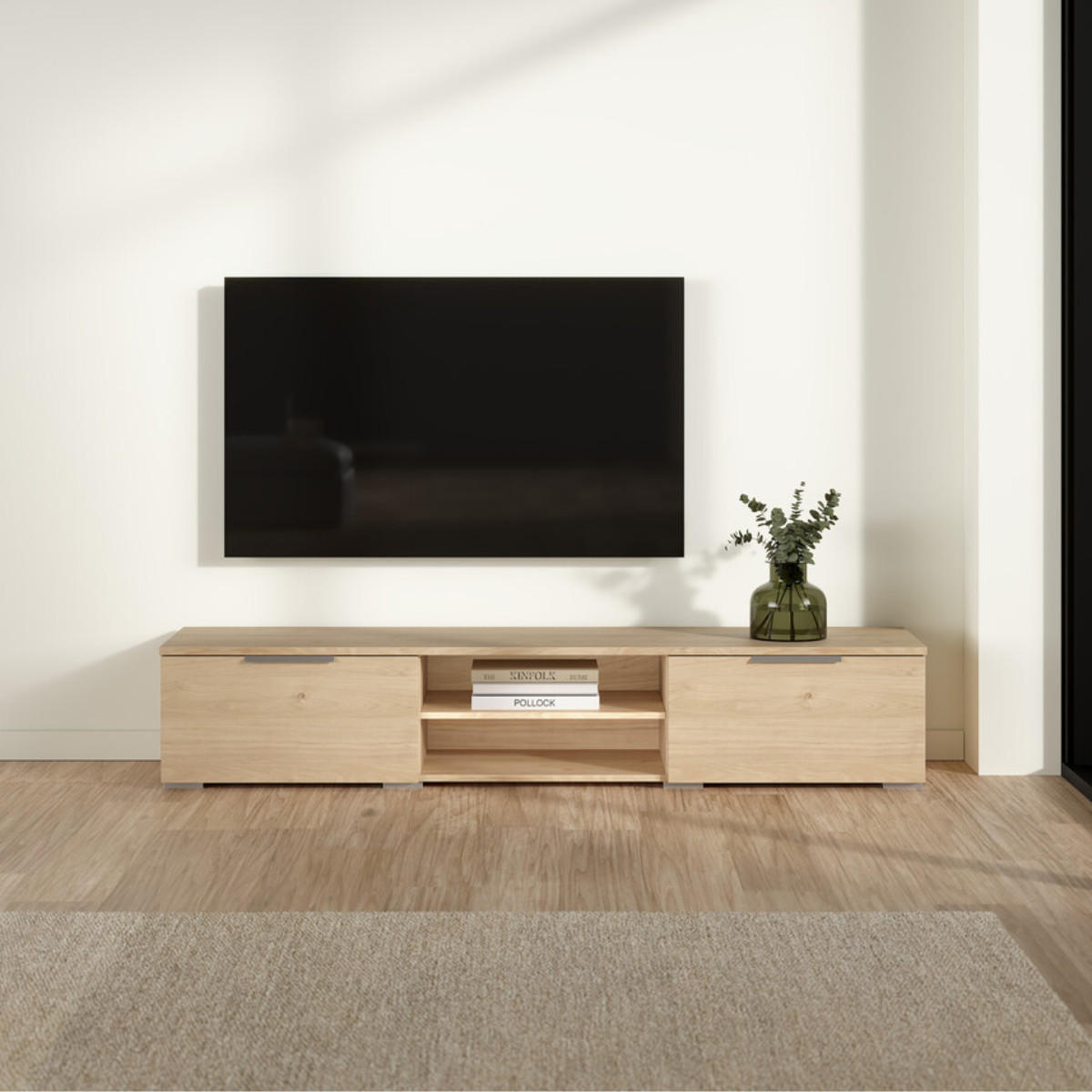 61. TV-MÖBEL mit 2 Schubladen und 2 Fächern billie 172,7/39,9/33,1 cm - Braun, Holzwerkstoff (173/33/40cm) - ebuy24