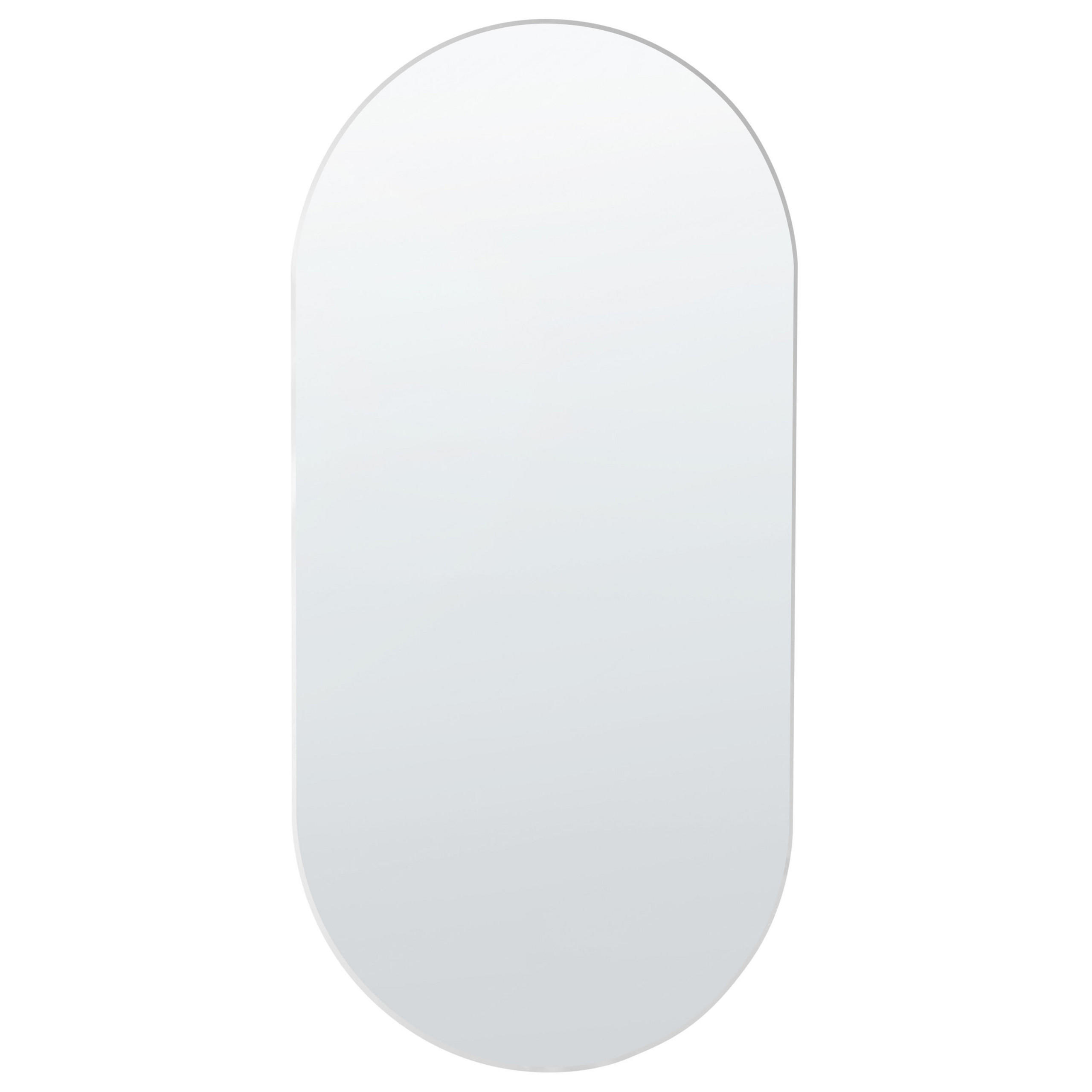 WANDSPIEGEL oval 40/80 cm Silber Alfortville - Silberfarben, Glas (40/0.5/80cm) - Beliani
