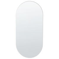 WANDSPIEGEL oval 40/80 cm Silber Alfortville - Silberfarben, Glas (40/0.5/80cm) - Beliani