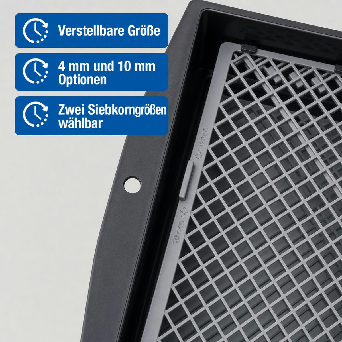 XL Gartensieb 2 in 1 anpassbar - Schwarz, Kunststoff (29/11/40cm) - Westfalia