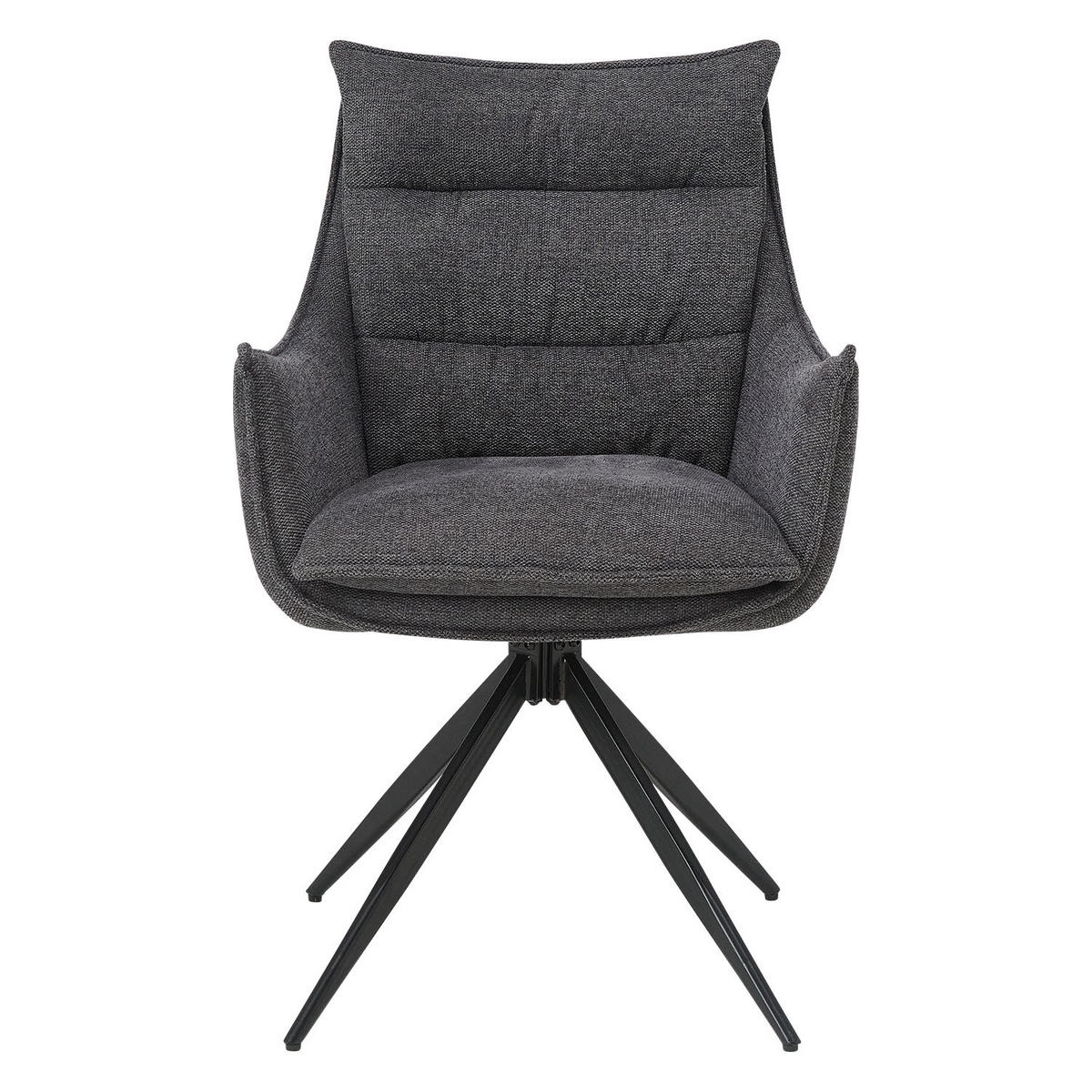 ARMLEHNSTUHL in Stahl drehbar Anthrazit - Anthrazit, Textil (57/87/62cm) - Homestyle4u