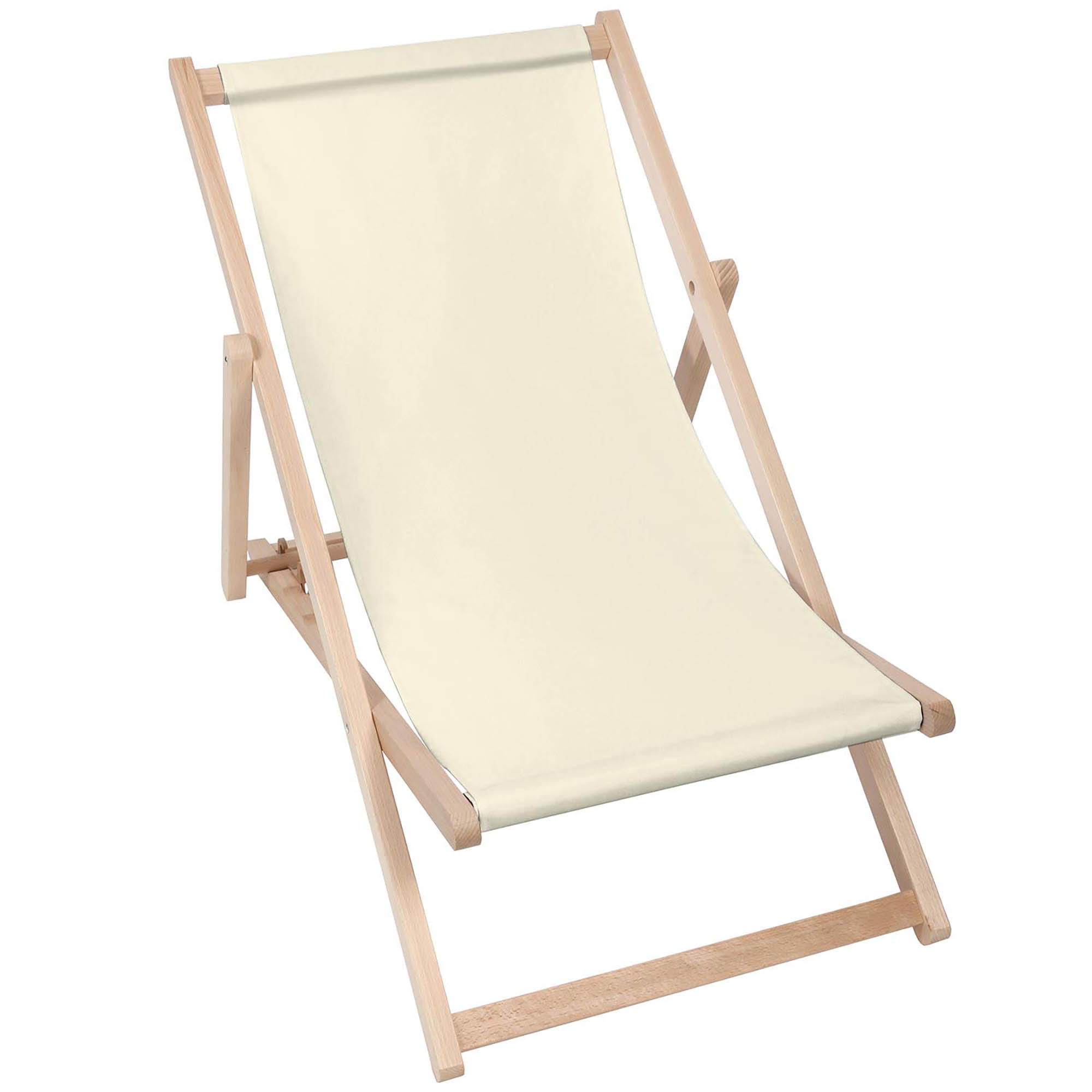 HOLZLIEGESTUHL klappbar Buchenholz Creme M - Creme, Holz (54/85/92cm) - Dreamroots