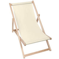 HOLZLIEGESTUHL klappbar Buchenholz Creme M - Creme, Holz (54/85/92cm) - Dreamroots