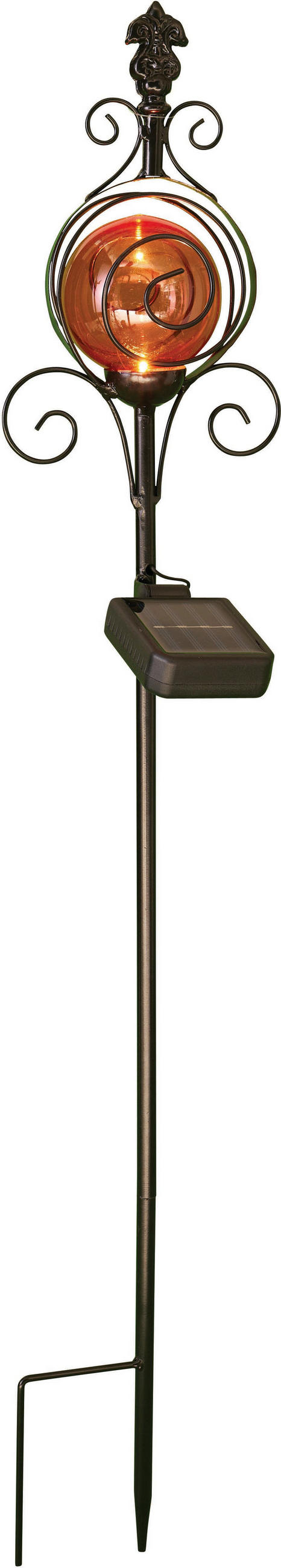 LED Solar Gartenstäbe Außenbereich automatische Beleuchtung umweltfreundlich einfache Installation wetterbeständig Barock rot - Rot, Kunststoff (9/9/80cm) - Northpoint