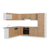 ECKKÜCHE R-Line Artisan Eiche/Weiß 227 x 287 cm, AP Eiche - Eiche Artisan/Weiß, Holzwerkstoff (287/81.6/60cm) - Vicco