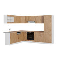 ECKKÜCHE R-Line Artisan Eiche/Weiß 227 x 287 cm, AP Eiche - Eiche Artisan/Weiß, Holzwerkstoff (287/81.6/60cm) - Vicco