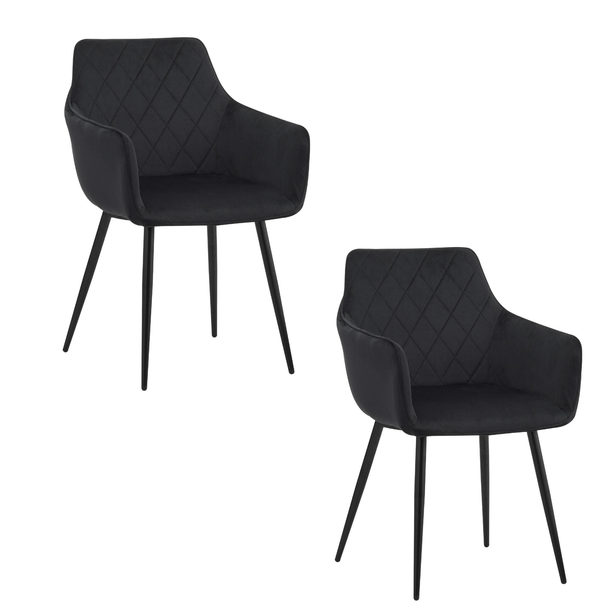 ESSZIMMERSTUHL SALO 2er Set - Schwarz, Textil (54/83/49cm) - Albatros