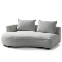 OTTOMANE - modular - Schwarz/Hellblau, Kunststoff/Textil (196/82/146cm) - home24